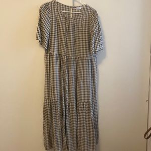 And Other Stories cream/black gingham midi dress